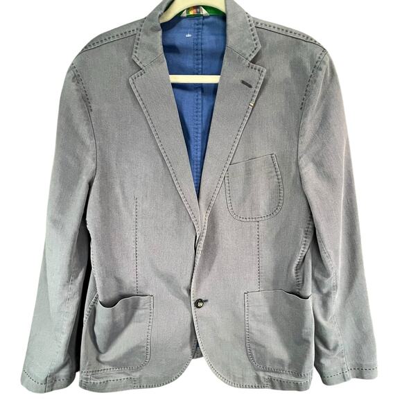 Manuel Ritz Other - Manuel Ritz Blazer 38S Gray Two Button Patch Pockets Double Vents Modern Jacket